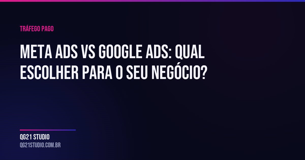 Meta Ads vs Google Ads qual escolher